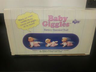 Vintage Russ Baby Giggles Battery Operated Troll With Box Fwo