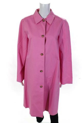 Kors Michael Kors Womens Vintage Long Cotton Trench Coat Pink Size 12