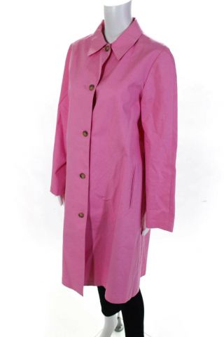 KORS Michael Kors Womens Vintage Long Cotton Trench Coat Pink Size 12 2