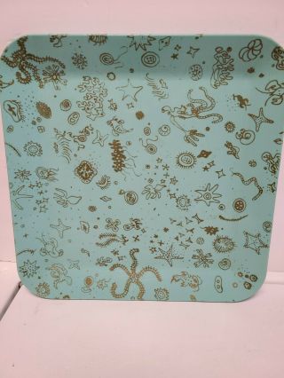 Vintage 1954 Waverly Products Mid Century Modern Sea Theme14 " Square Tray