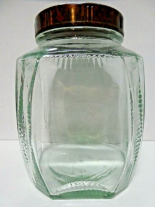 Vintage Glass Bakelite Lid Art Deco Bottle Kitchenalia Canister Coffee Jar