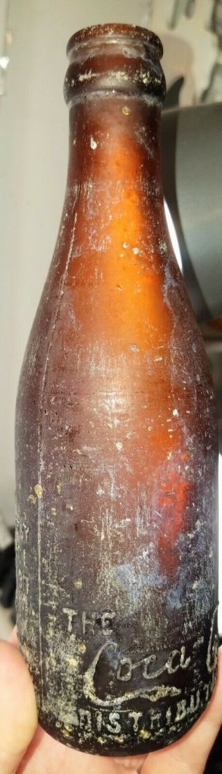 Dayton Ohio Senate Straight Side Amber Coca Cola Bottle Glass Vintage Antique