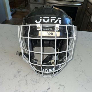 Jofa 390 Sr Senior Vintage Blue Hockey Helmet Size 55 - 62 With Mask & Chinstrap