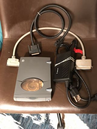 Vintage Syquest Syjet 1.  5gb Scsi Disk Backup Drive All Cables