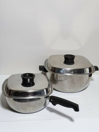 Vintage 4pc Set▪aristo - Craft 18 - 8 Stainless Steel 3 Qt Saucepan & 6 Qt Stock Pot