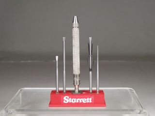 (5) Pc Vintage L.  S.  Starrett No 552b Pocket Screwdriver Set 3 - Blades & 1 - Point