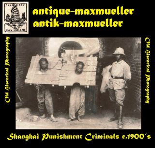 Vintage China Shanghai Punishment Criminals 2x Orig.  Photos C.  1900´s