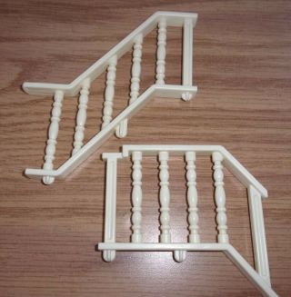 Vntg 1990s Playskool Victorian Dollhouse Replacement Railings For Staircase 2 Pc