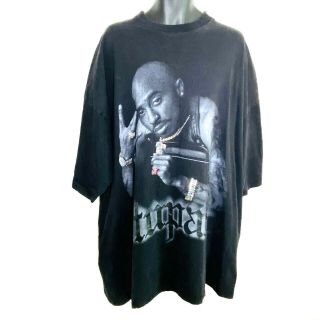 Vintage Tupac Shakur Black Graphic Shirt Embellished Bling Rhinestones Size 5xl