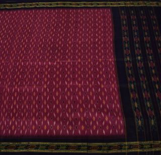 Vintage Indian Sari 100 Pure Silk Hand Woven Ikat Patola Saree Fabric