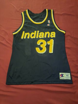 Vintage 90s Champion Indiana Pacers Reggie Miller Basketball Jersey Nba Size 40