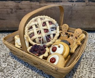 Vintage Farmhouse Pantry Faux Food Prop Baked Goods Pie Cinnamon Roll Cookies