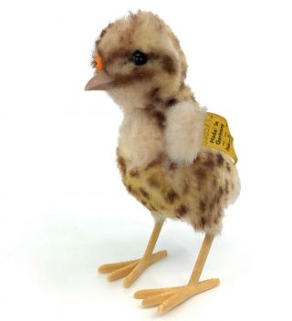 Steiff Chick Dralon Plush Baby Chicken 12cm 5in Id Button Tag 1970s Vintage