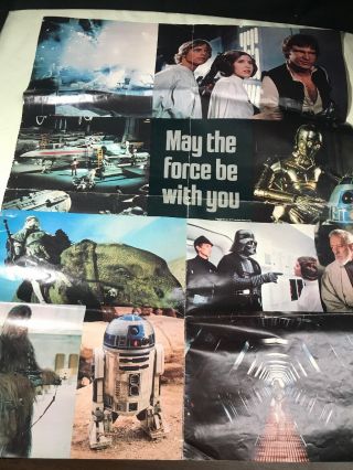 Vintage 1977 Star Wars Poster May The Force Be With You 21 X 16