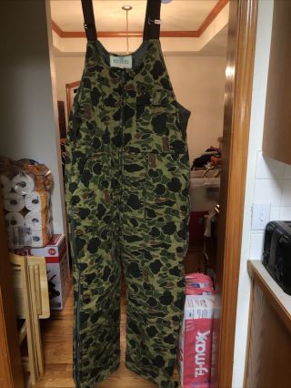 Vintage Red Head Insulated Camo Coveralls Large