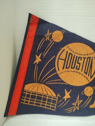 Rare Vintage 1960s MLB Houston Astros Navy And Orange Pennant Flag 28 