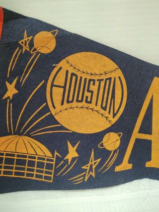 Rare Vintage 1960s MLB Houston Astros Navy And Orange Pennant Flag 28 