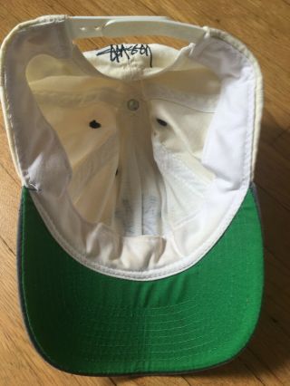 Vintage STUSSY White and Blue Crown Logo Snapback Hat Baseball Cap 3