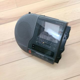 Sony Watchman Alarm Clock Tv Radio Mini Tuner Black Fd - C290 Vintage