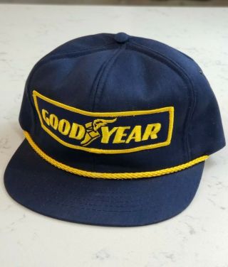 Vintage Goodyear Snapback Trucker Hat Patch Cap Made In The Usa