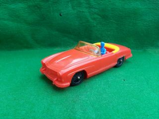 Vintage Mercedes Benz Convertible Red Toy Car Plastic Company Aurora Illinois