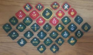 Vintage Scout Badges / Patches - 35 Different Proficiency Badges Pre - 1990