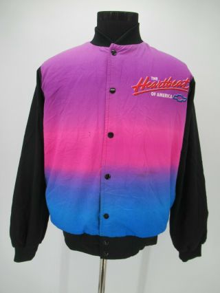 M8162 Vtg Chevrolet The Heartbeat Of America Gradient Bomber Jacket Made In Usa
