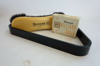 Vintage Brunswick Billiards Brush Ball Rack And Chalk Miscellaneous