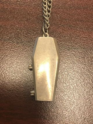 Vintage Sterling Silver Cross Coffin Pill Poison Pendant Marked 3