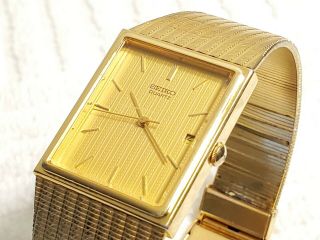 Vintage 1980 ' s Seiko Gold Tone Date Watch Three Jewels Stainless Steel Men ' s 2