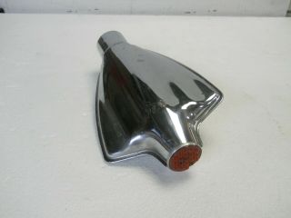 Vintage Red Jewel Chrome Steel Exhaust Tail Pipe Deflector Tip Cover Shield