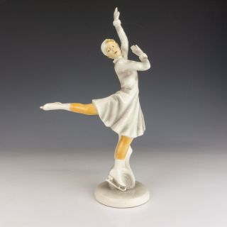 Vintage Austrian China - Art Deco Skating Lady Figure - Art Deco