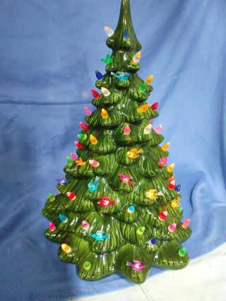 17 " Vintage Ceramic Christmas Tree Holland Mold,  Pegs/bulbs.  Without Stand