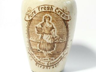 Sepia Wigtownshire Creamery Stranraer Stoneware Pictorial Cream Pot 11cm