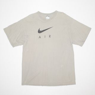 Vintage Nike Air Grey 90s Big Logo Short Sleeve T - Shirt Mens L