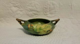 Vintage Roseville Pottery Bushberry Green Sugar Bowl 2 - S