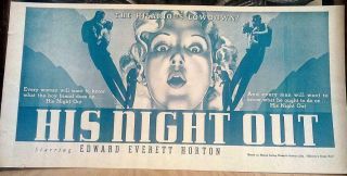 His Night Out Orig Vintage Universal Pictures Art Deco Jazz Age Trade Ad