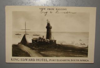 Vintage South Africa King Port Elizabeth Edward Hotel Photo Postcard