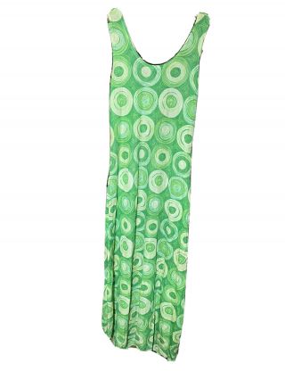 Vtg Abstract Dress Made In USA Sz L Polyester Blend Summer Hipster Dress 2