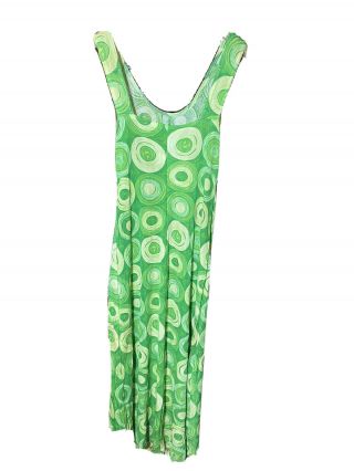 Vtg Abstract Dress Made In USA Sz L Polyester Blend Summer Hipster Dress 3