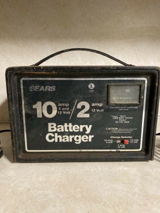 Vintage Sears 10/2 Amp 12v Battery Charger 608.  718530