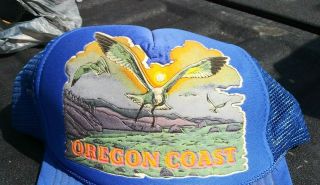 Oregon Coast Ocean Sea Blue Adjustable Baseball Cap Hat Vintage Bird