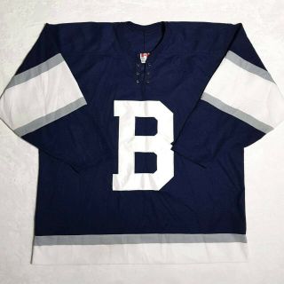 Vintage Ccm Letterman Ice Hockey Jersey | Navy Blue/white | Xl | Rare