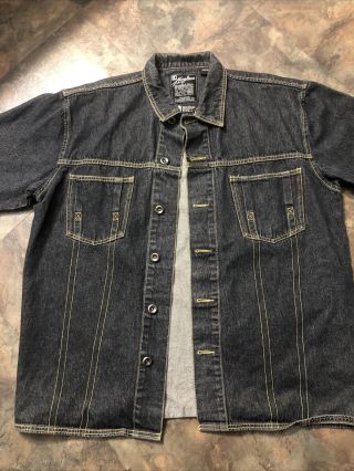 RARE Karl Kani Jeans Vintage 90s Denim Shirt Jacket Size XL Button Front Mens 2