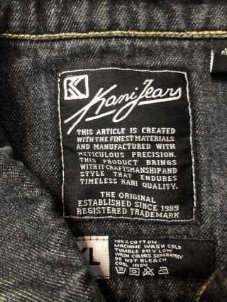 RARE Karl Kani Jeans Vintage 90s Denim Shirt Jacket Size XL Button Front Mens 3