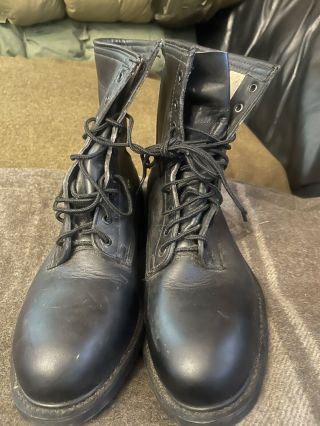 Vtg 1994 Wolverine World Wide Black Boots Steel Toe Military Combat Size 7.  5 R