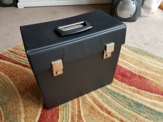 Vintage Black Large Record Vinyl Carry Case 12” Lp Storage Box.