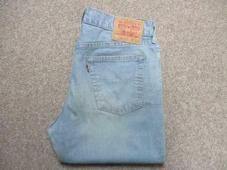 Mens 32 " W 32 " L Levi Vintage 584 Regular Fit Flare Leg Stretch Jeans /a5988