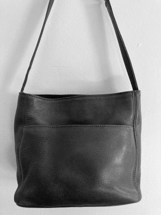Vintage Coach Pebble Leather Purse Black Shoulder Bucket Bag 4924