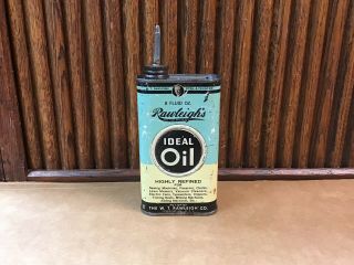 Rawleigh Ideal Oil Can Lead Top Oiler Vintage Advertising Household Gun Oil Tin